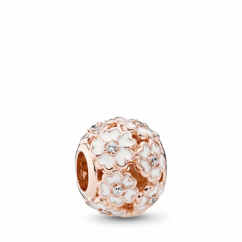 Pandora Rose™ White Primrose Meadow Charm - Pandora Rose/Enamel/Cubic Zirconia - Canada | DJ4514HG